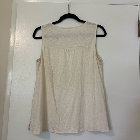 Garnet Hill Cotton Lace Trim Tie Detail Tassel Tank Top Sleeveless Womens Small - Picture 5 of 6